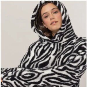 ZEBRA Print Sherpa Hoodie